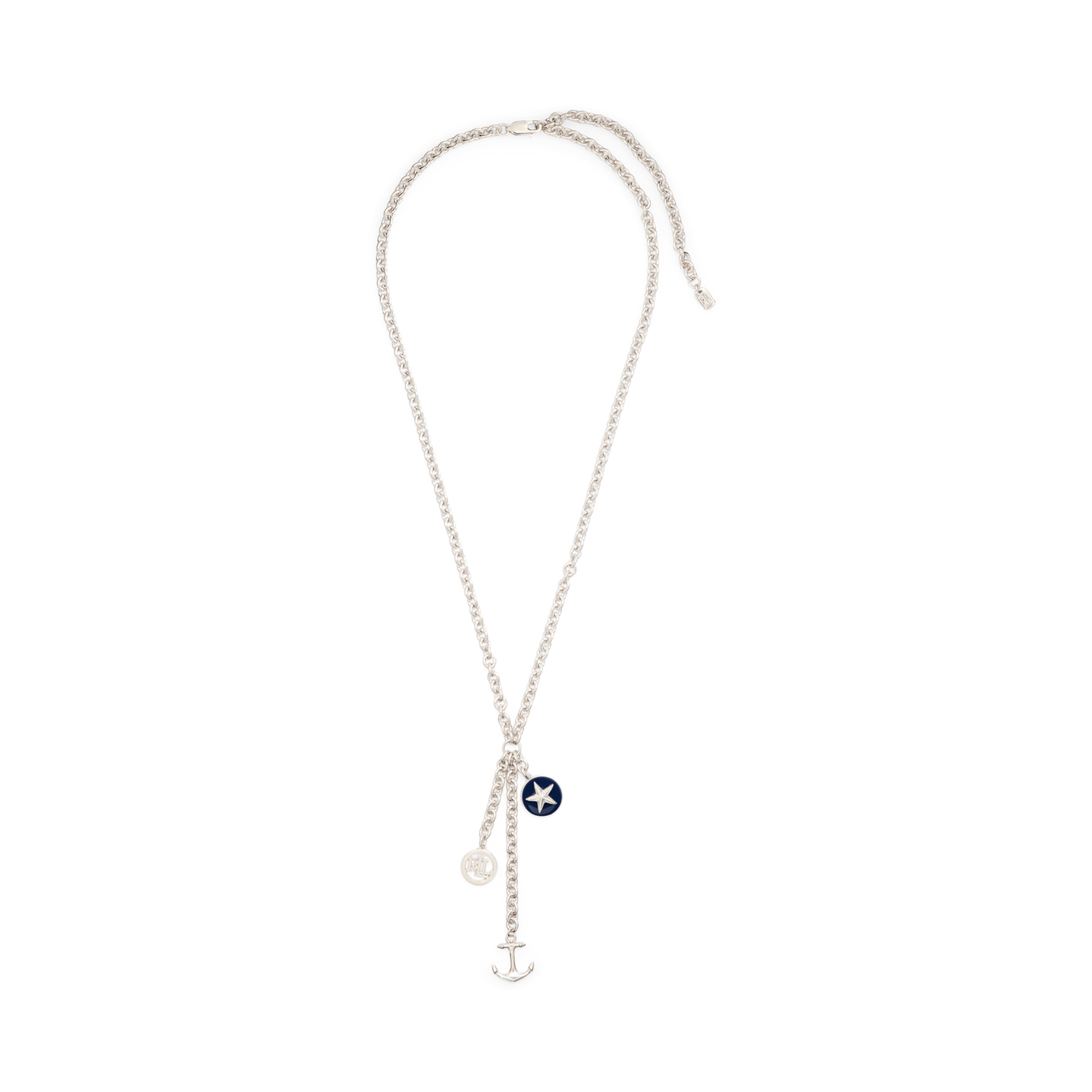 Женское колье Ralph Lauren Sterling Silver Anchor Lariat, цвет: Тёмно-синий — фото 2