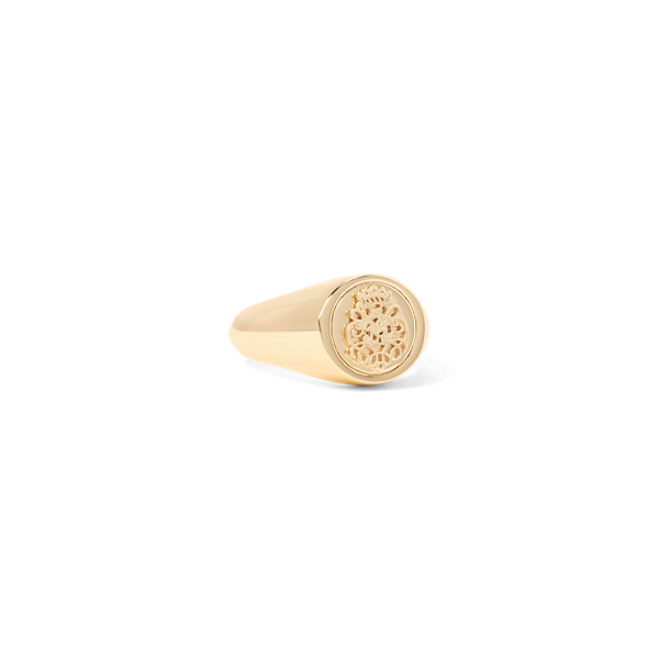 Gold Gold-Plated Crest Signet Ring Lauren 2