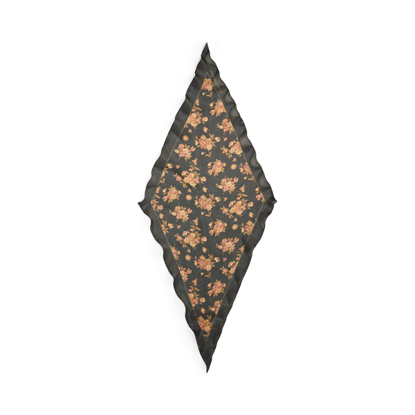 Floral Silk Diamond Scarf