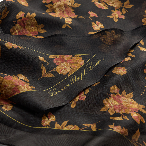 Floral Silk Diamond Scarf