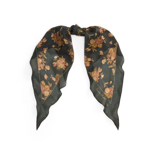 Floral Silk Diamond Scarf