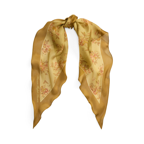Floral Silk Diamond Scarf
