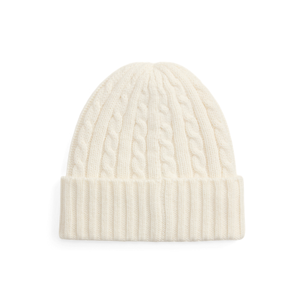 Embroidered-Logo Cable-Knit Beanie