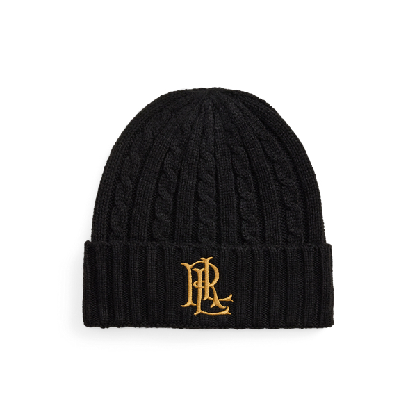Embroidered-Logo Cable-Knit Beanie