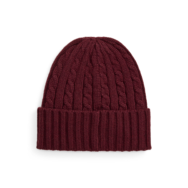 Embroidered-Logo Cable-Knit Beanie