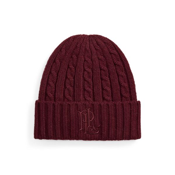 Embroidered-Logo Cable-Knit Beanie