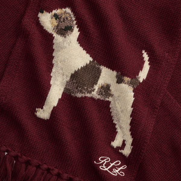 Fringe-Trim Jack Russell Terrier Scarf