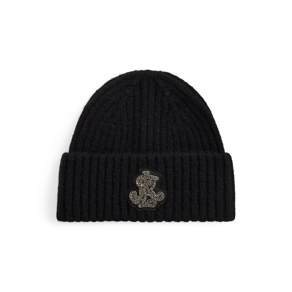 Embellished-Bullion Rib-Knit Beanie