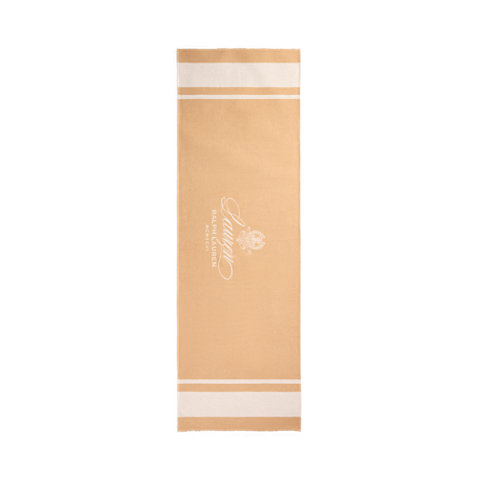 Женский шарф Ralph Lauren Two-Tone Crest Jacquard Wrap, цвет: Верблюжий / Кремовый