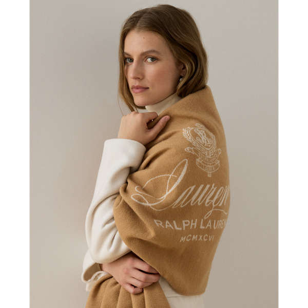 Two-Tone Crest Jacquard Wrap Scarf