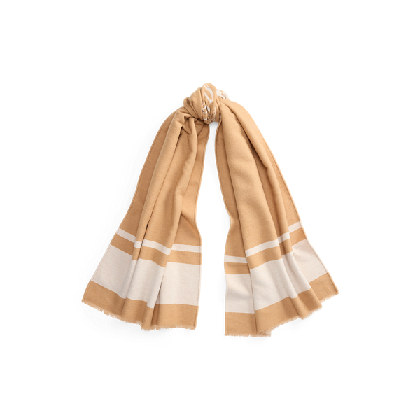 Two-Tone Crest Jacquard Wrap Scarf