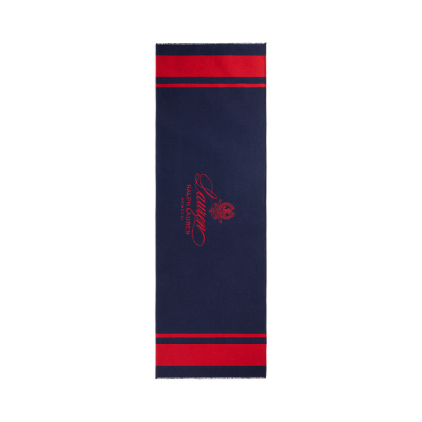 Two-Tone Crest Jacquard Wrap Scarf