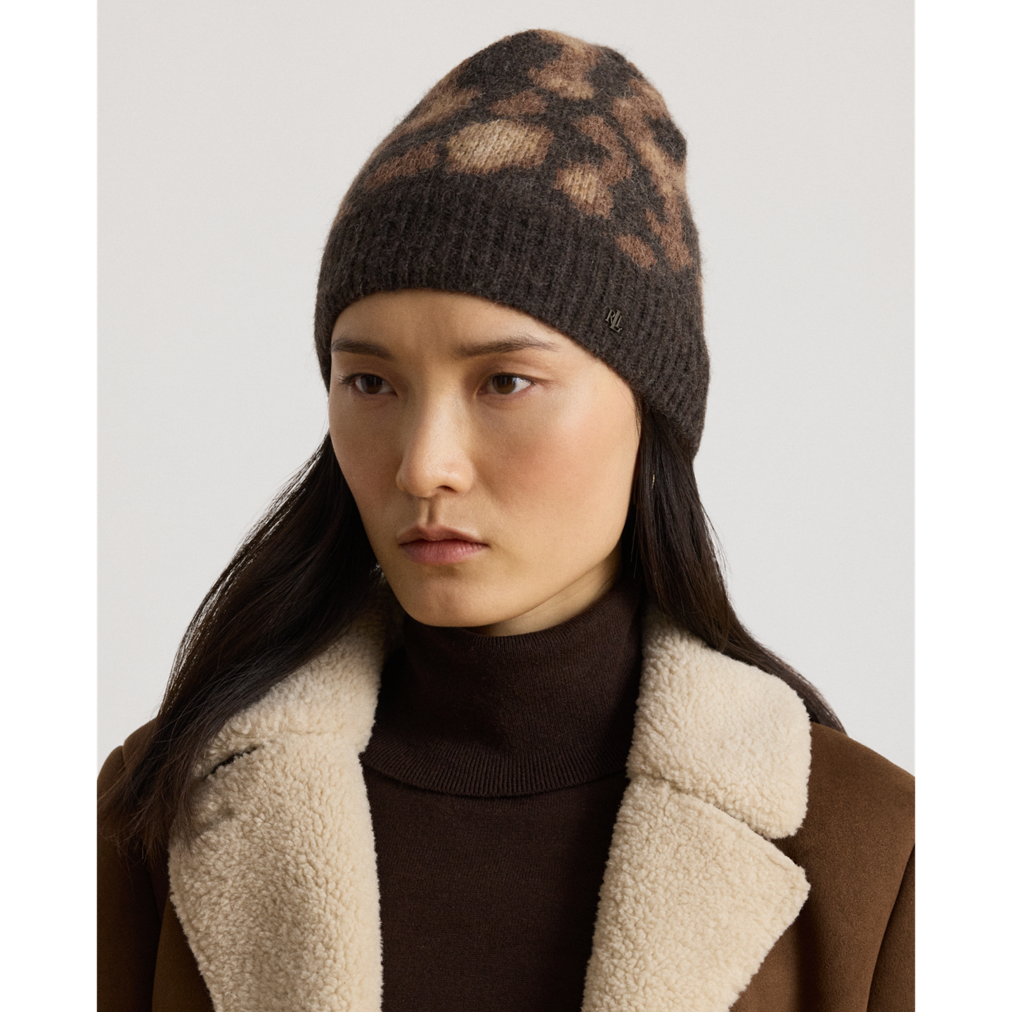 Женская шапка Ralph Lauren Ocelot-Motif Knit, цвет: Леопардовый / Коричневый — фото 2