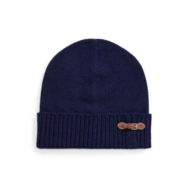 Buckle-Trim Knit Beanie
