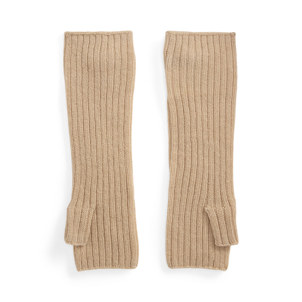 Buckle-Trim Rib-Knit Handwarmers