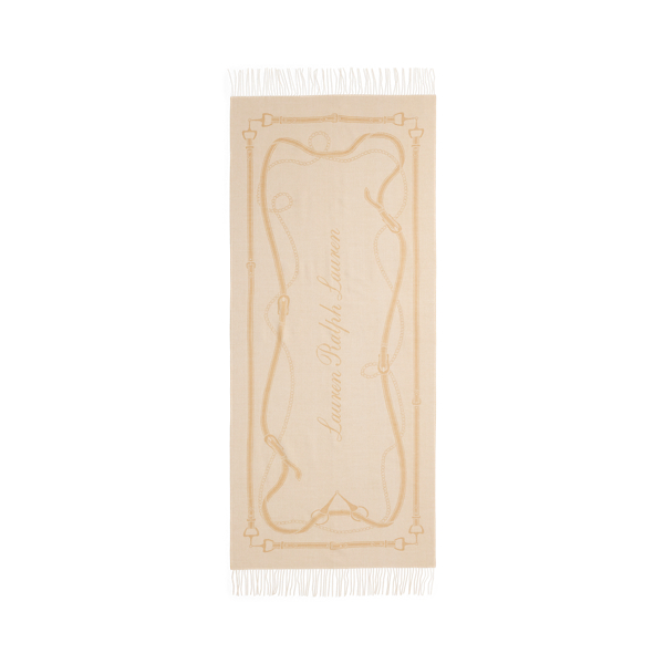 Fringe-Trim Belting-Motif Blanket Scarf