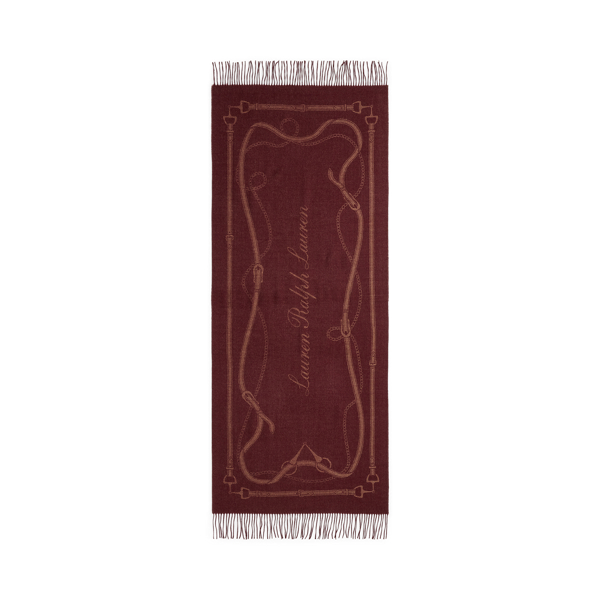 Fringe-Trim Belting-Motif Blanket Scarf