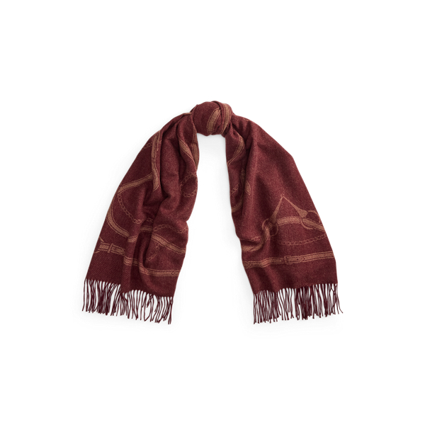 Fringe-Trim Belting-Motif Blanket Scarf