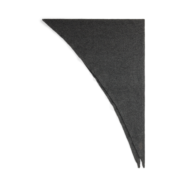 Mid Grey Wool Triangle Scarf Lauren 2