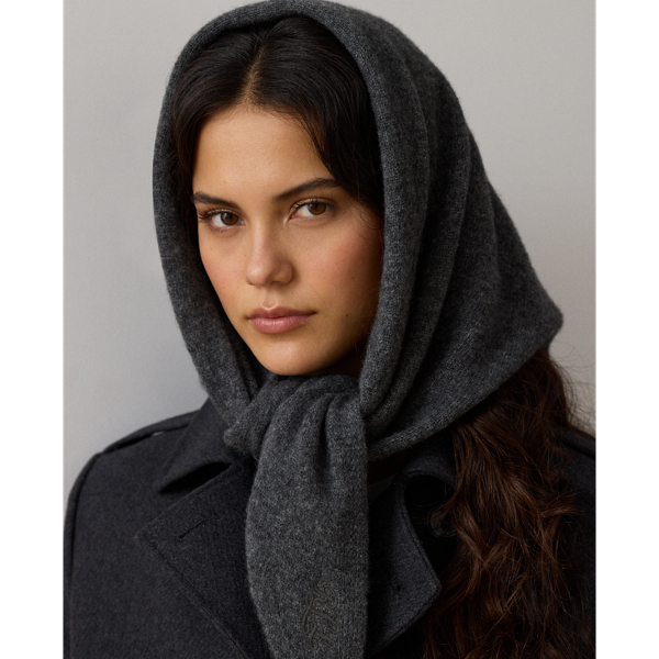 Mid Grey Wool Triangle Scarf Lauren 3