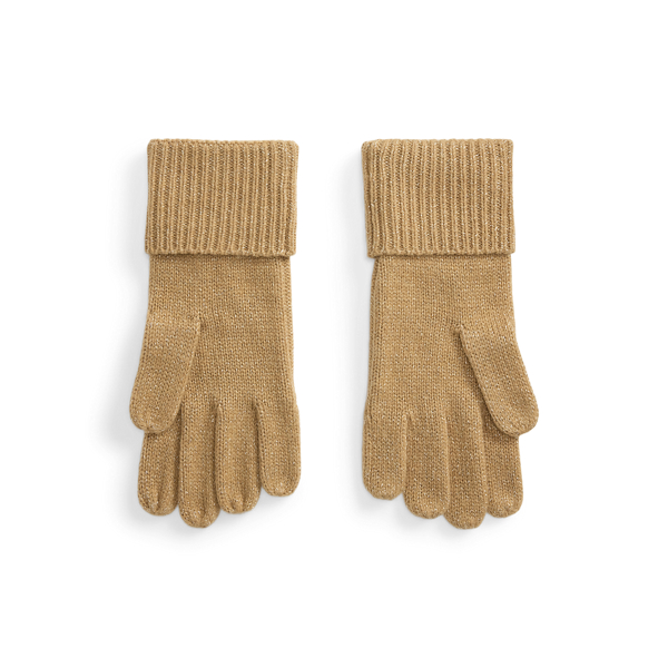 Guantes de punto con escudo bordado