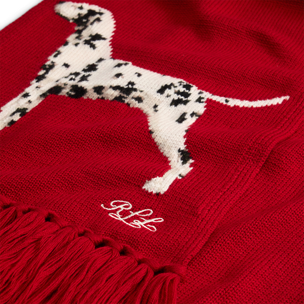 Fringe-Trim Dalmatian Scarf