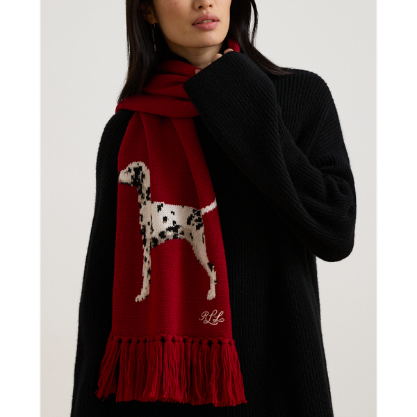 Fringe-Trim Dalmatian Scarf