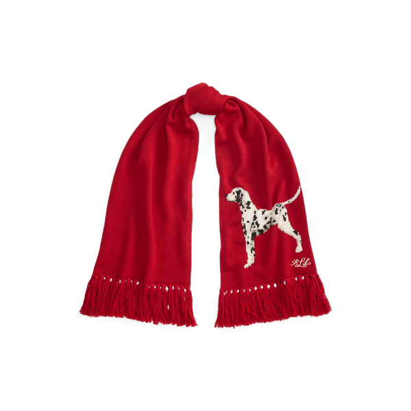 Fringe-Trim Dalmatian Scarf