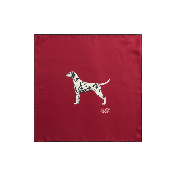 Ralph Red Dog Silk Square Scarf Lauren 2