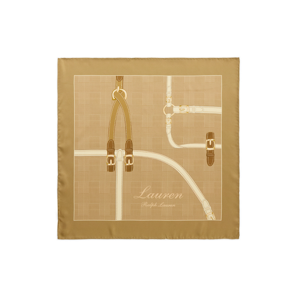 Belting-Print & Logo Silk Square Scarf