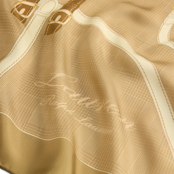 Belting-Print & Logo Silk Square Scarf