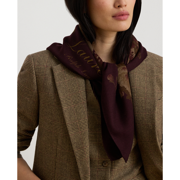 Floral Wool Square Scarf