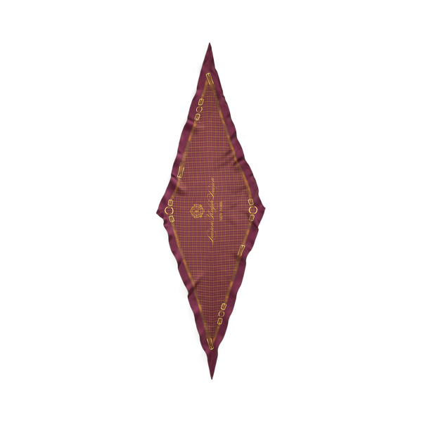 Plaid & Belting-Print Diamond Scarf