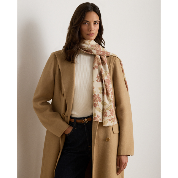 Floral Wool Wrap Scarf