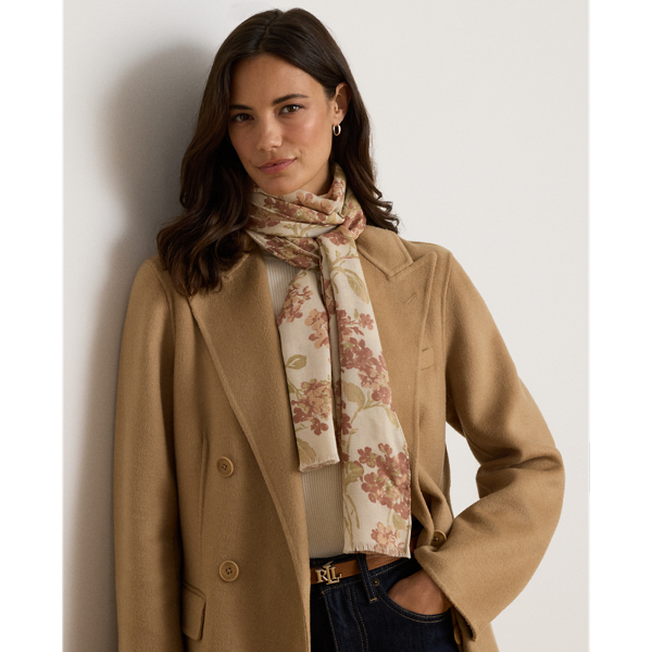 Floral Wool Wrap Scarf