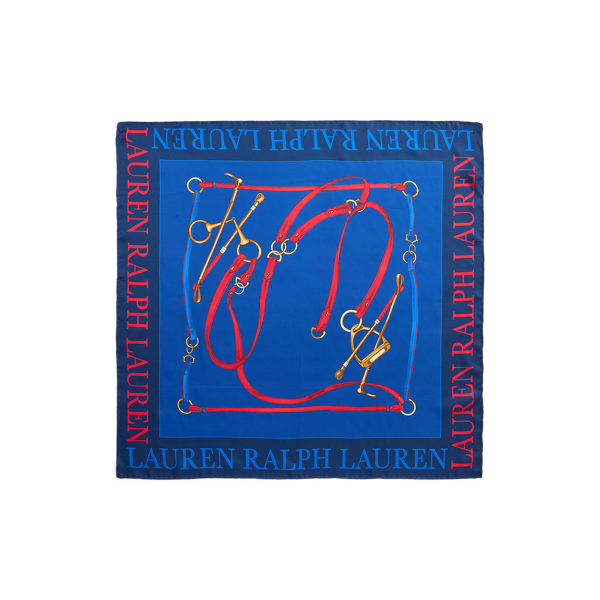 Logo & Belting-Print Silk Square Scarf