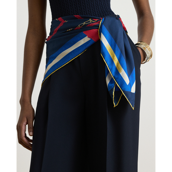 Belting-Print Silk Square Scarf