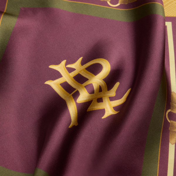 Glen Plaid & Belting-Print Silk Scarf