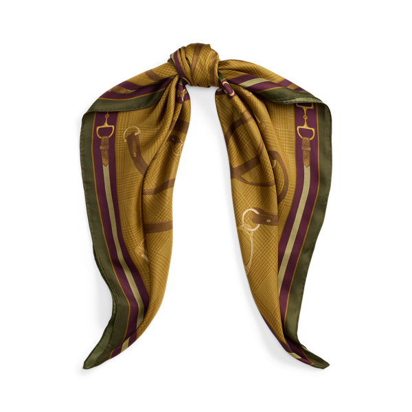 Glen Plaid & Belting-Print Silk Scarf