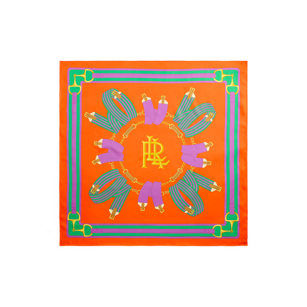 Equestrian-Print Silk Square Scarf