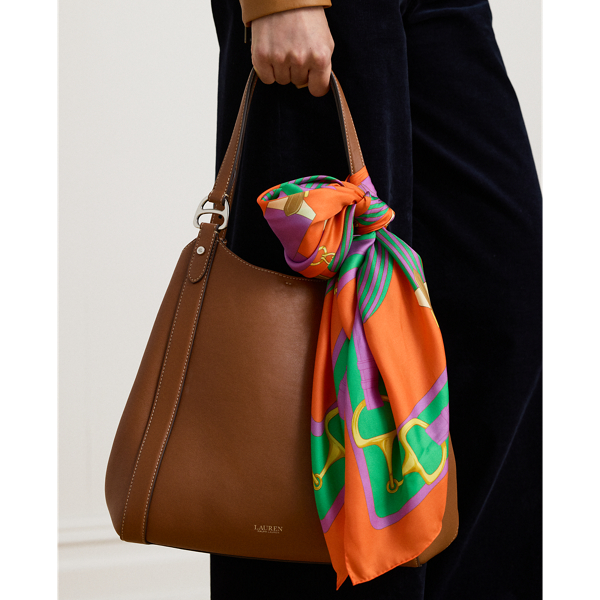 Equestrian-Print Silk Square Scarf