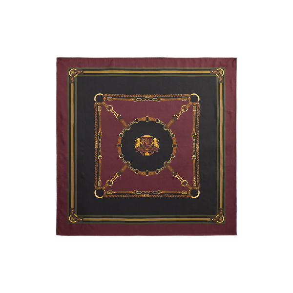 Crest & Belting-Print Silk Square Scarf