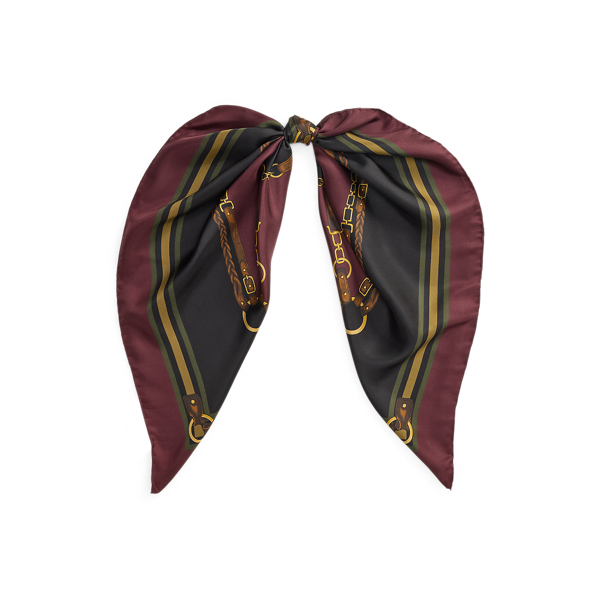 Crest & Belting-Print Silk Square Scarf