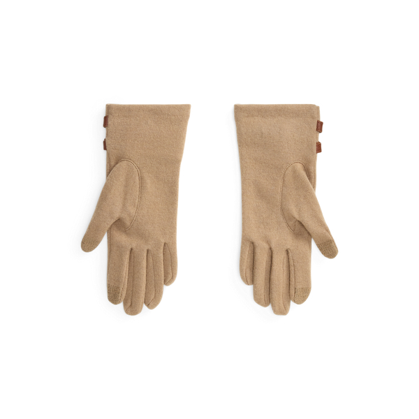 Lambskin-Trim Wool-Blend Tech Gloves