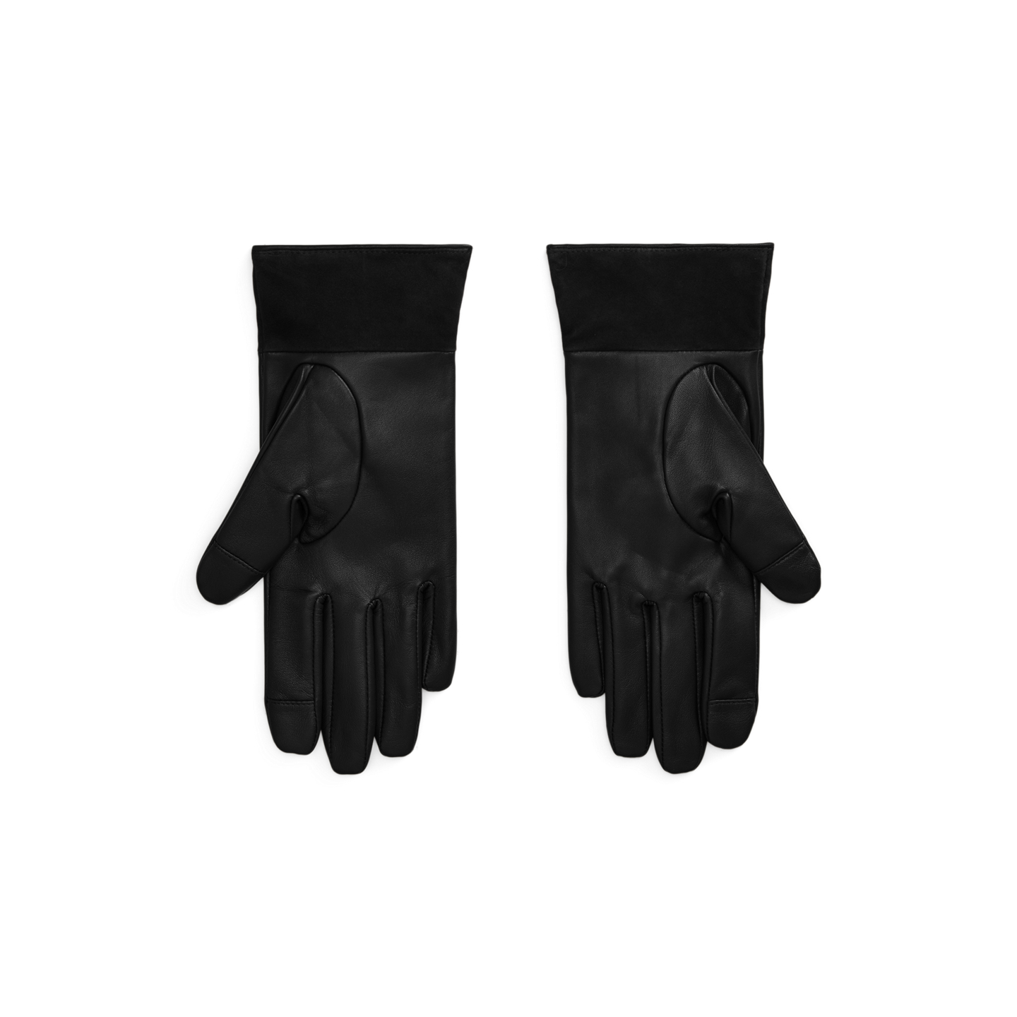 Женские перчатки Ralph Lauren Logo-Trim Sheepskin Tech Gloves, цвет: Чёрный — фото 1