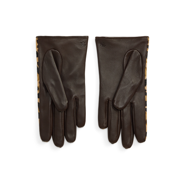 Ocelot-Print Haircalf & Sheepskin Gloves