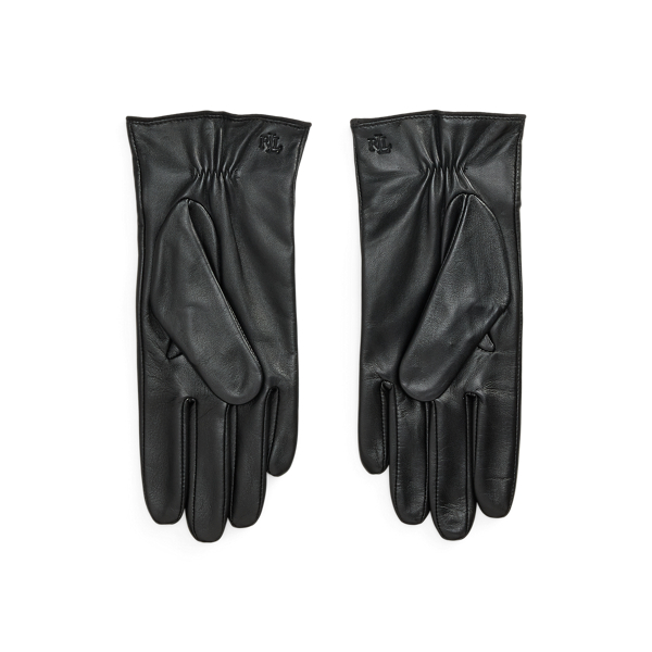 Bow-Trim Sheepskin Gloves