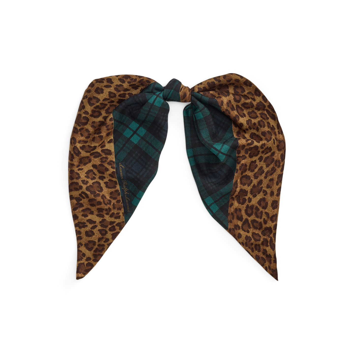 Женский шарф Ralph Lauren Plaid & Ocelot-Print Wool-Silk, цвет: Blackwatch — фото 3