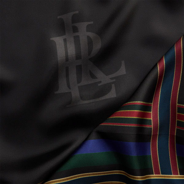 Mixed-Print Logo Silk Square Scarf
