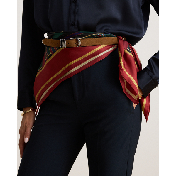Mixed-Print Logo Silk Square Scarf